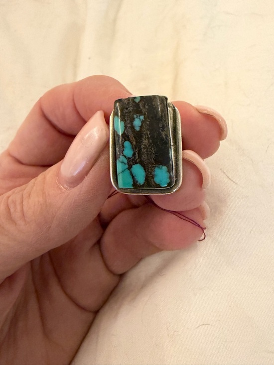 My Rocks Rock Jewelry - Sterling silver hubai turquoise ring hand made -My Rocks Rock